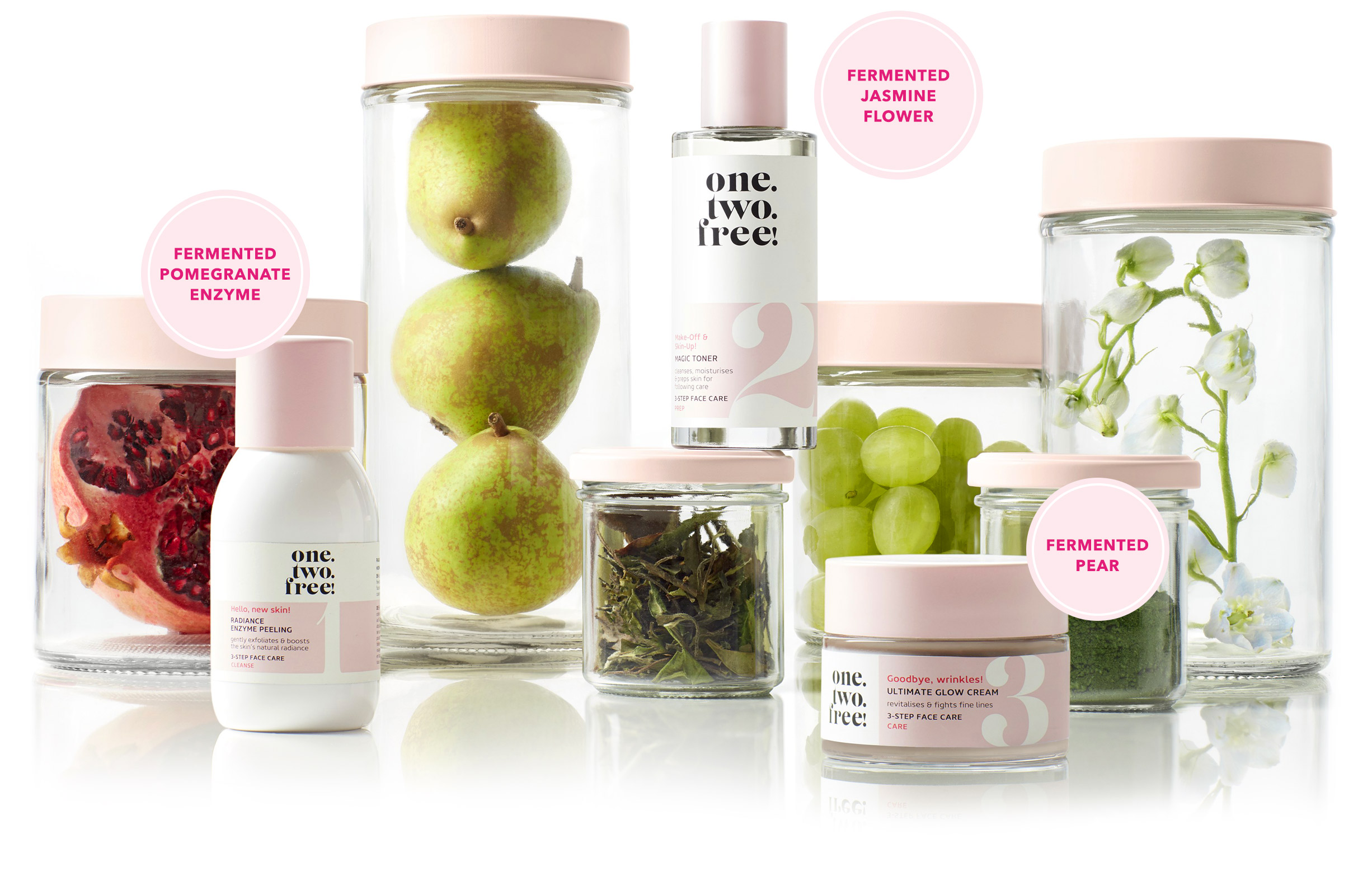 Fermented pomegranate enzyme, fermented jasmine flower, fermented pear