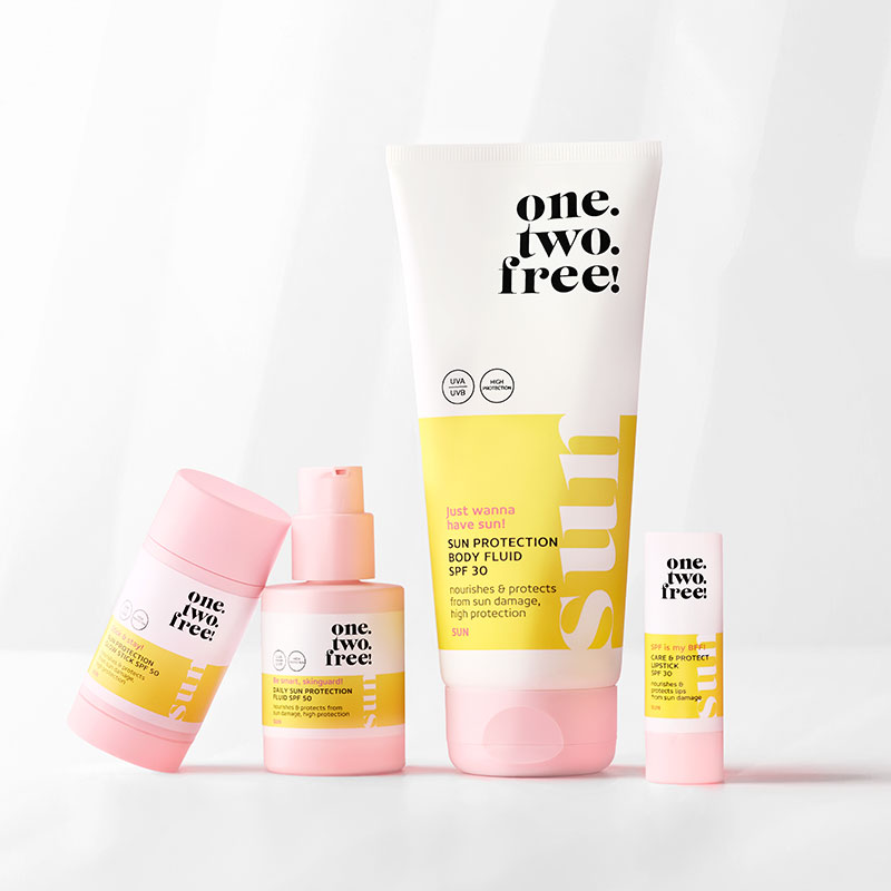 Four products of the productline suncare